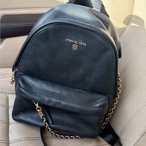 Michael Kors Black Backpack with Gold Accents